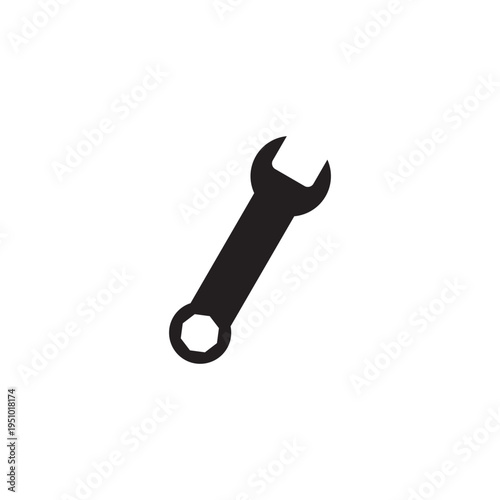 Wrench Icon. Repair Settings Symbol Vector. minimalist outline of a wrench, perfect for DIY or repair-themed content. Clean, simple, and instantly recognizable. 