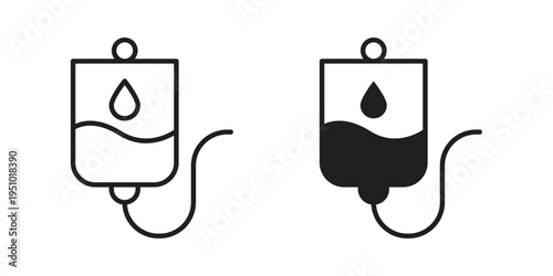 Blood transfusion icon pack flat vector in outline