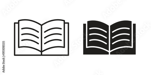 Book icon pack flat vector in outline
