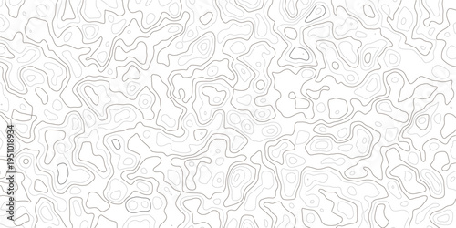 Topographic map design with wavy lines and contours on white background_3