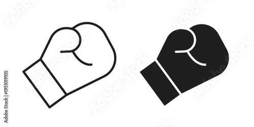 Boxing glove icon pack flat vector in outline