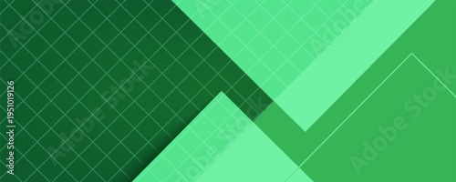 Colorful papercut abstract 3D background with gradient green square pattern