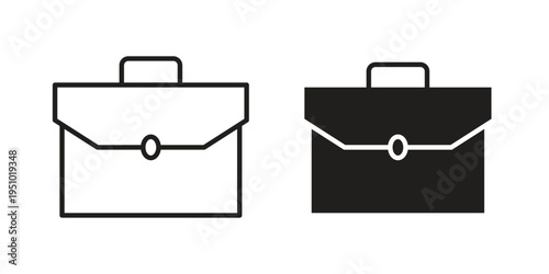Briefcase icon pack flat vector in outline