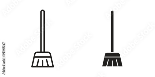 Broom icon pack flat vector in outline