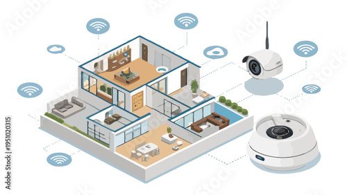 Smart home security system with wireless cameras and automation technology
