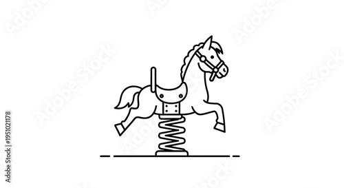 Playful Spring Rider Horse Toy Icon Vector Illustration