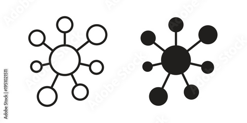 Chart connected icon pack flat vector in outline