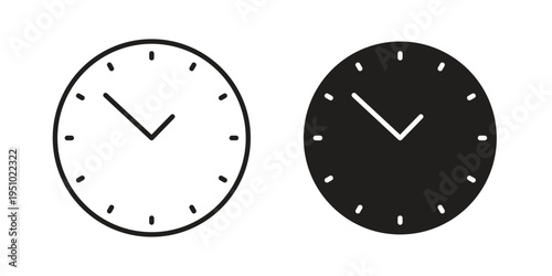 Clock icon pack flat vector in outline