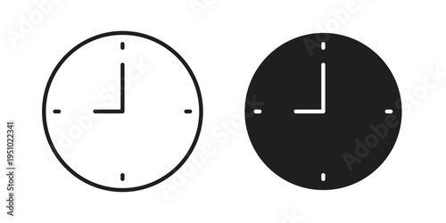 Clock nine icon pack flat vector in outline