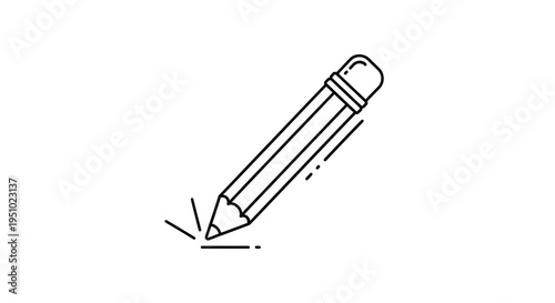 Pencil Drawing Line Art Icon