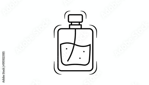Perfume Bottle Icon, Fragrance Spray, Minimalist Line Art, Beauty and Cosmetics Symbol