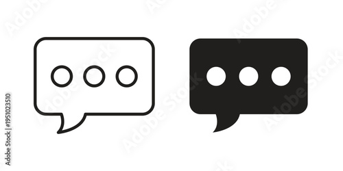 Comment icon pack flat vector in outline