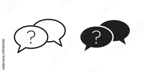 Comment question icon pack flat vector in outline