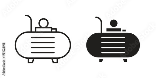 Compressor icon pack flat vector in outline