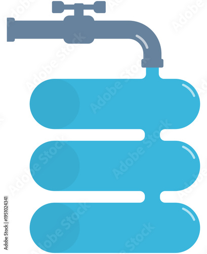 Infographic template with three elements with tap and water