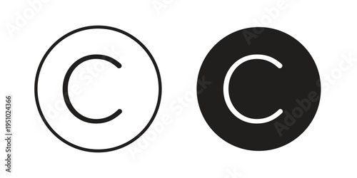 Copyright icon pack flat vector in outline
