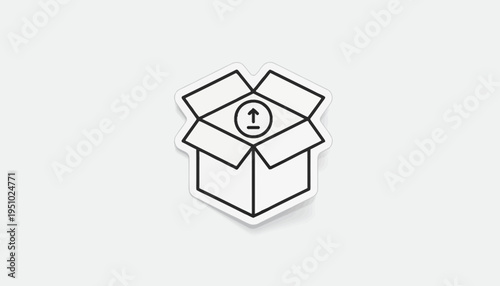 Open Box with Upload Arrow Icon, Shipping and Delivery Concept
