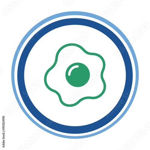 Green fried egg icon in circle