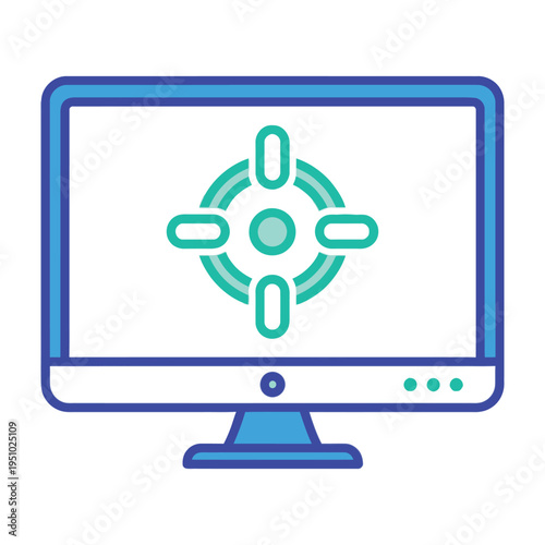 Computer monitor displays target interface symbol