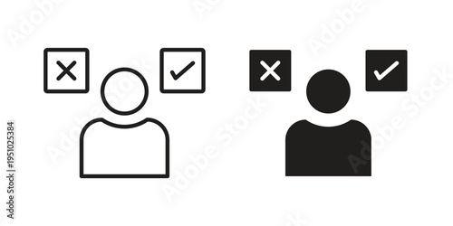 Decision icon pack flat vector in outline