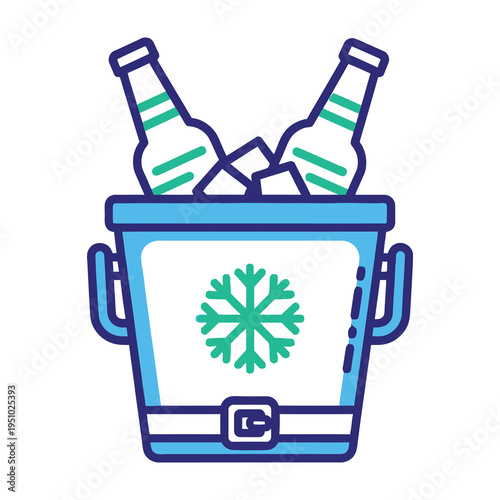 Cooler bucket with bottles and ice