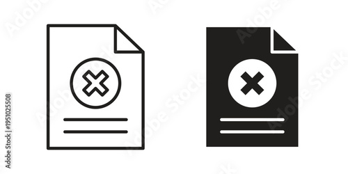 Delete Document icon pack flat vector in outline