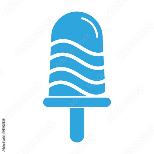 Blue ice cream icon with white swirls on stick