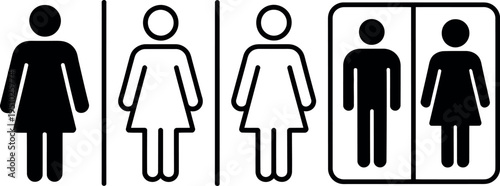 Restroom sign with gender inclusive symbols