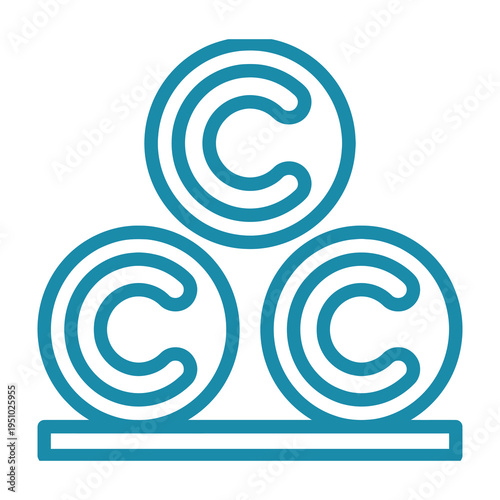 Copyright symbol stacked icon
