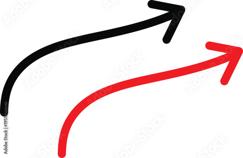 Two arrows pointing in similar directions