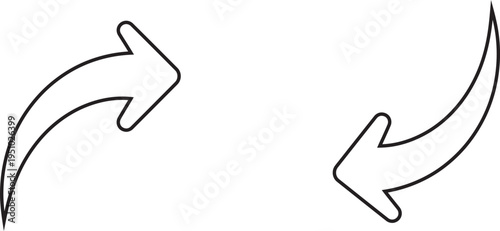 Two black arrows pointing in opposite directions