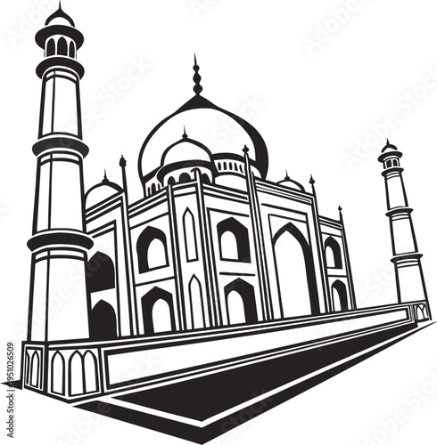taj mahal vector illustration