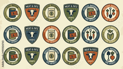 Collection of Vintage Farm and Agriculture Badges and Labels.