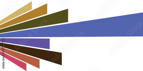 Abstract Colorful Lines Converging on White Background.