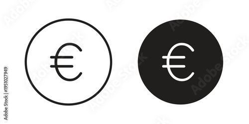 Euro icon pack flat vector in outline