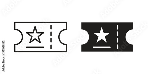 Event pass icon pack flat vector in outline