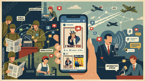 Hand holding smartphone with social media.