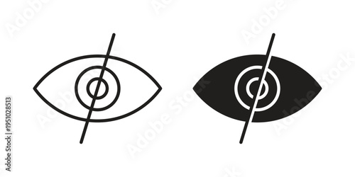 Eye crossed icon pack flat vector in outline