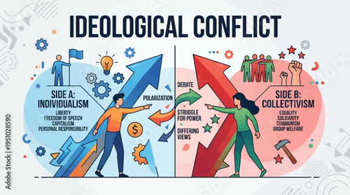 Ideological Conflict Between Individualism and Collectivism Visualized.