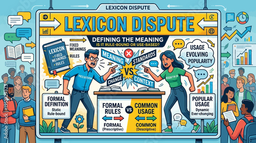Lexicon Dispute Defining Meaning Formal Definition Versus Common Usage.