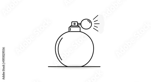 Minimalist Perfume Bottle Icon with Spray Mist, Elegant Fragrance Icon