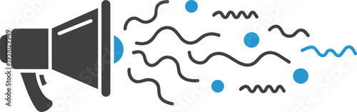 megaphone, announcement, marketing, promotion, advertising, communication, speaker, message, broadcast, social, media, vector, illustration, icon, 