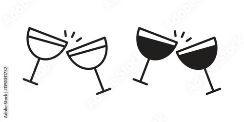 Glass-cheers icon pack flat vector in outline