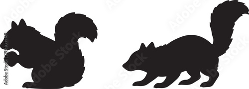 Squirrel Silhouette Minimal Vector Icon Isolated