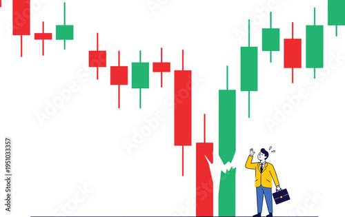 stock, market, recovery, chart, trading, candlestick, financial, analysis, investment, trend, loss, profit, business, finance, economy, rebound, growth, strategy, risk, illustration
