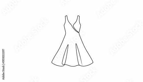 Minimalist Line Art of a Wrap Dress