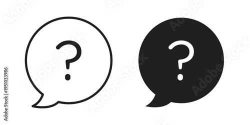 Interrogation icon pack flat vector in outline