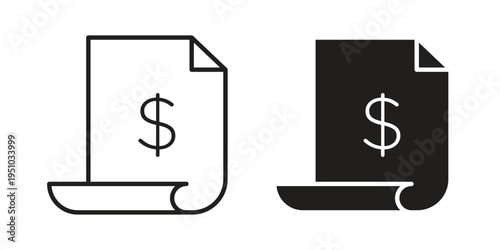 Invoice icon pack flat vector in outline