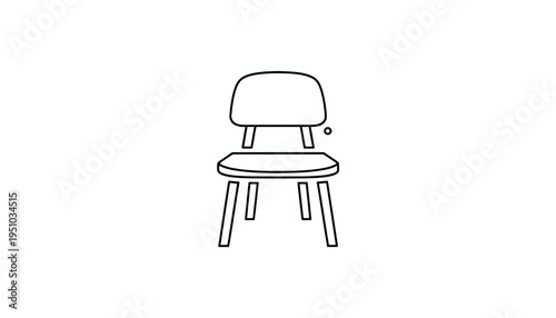Minimalist Chair Icon: Simple Line Art Design for Furniture and Interior Decor