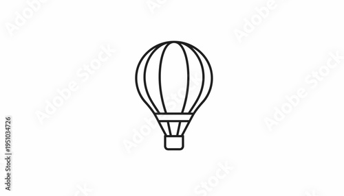 Minimalist Hot Air Balloon Icon Vector Illustration